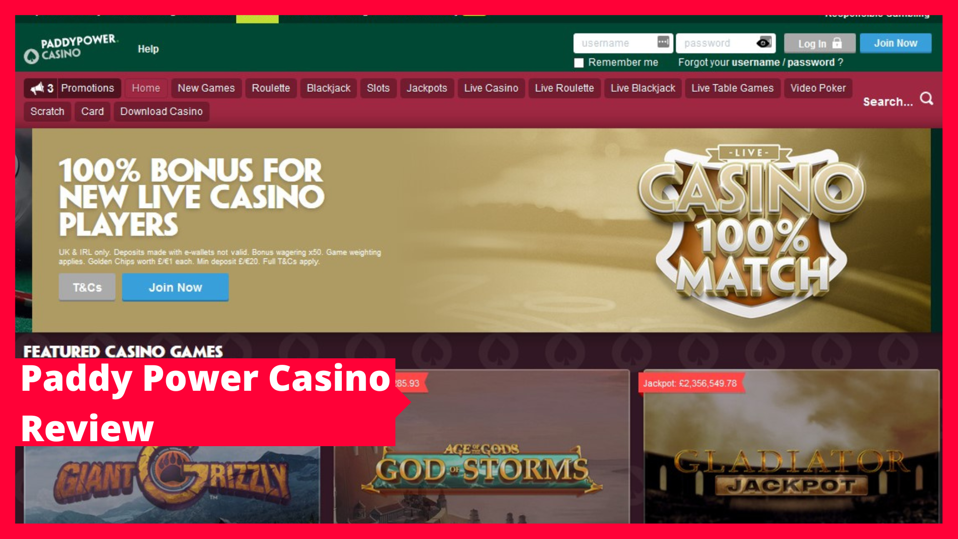Paddy Power casino review
